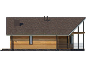 Дом шале из бруса в полтора этажа 10х11 с террасой Вея