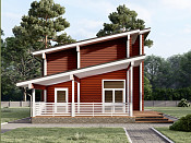 Двухэтажный дом из бруса 8х13 проект Зимава