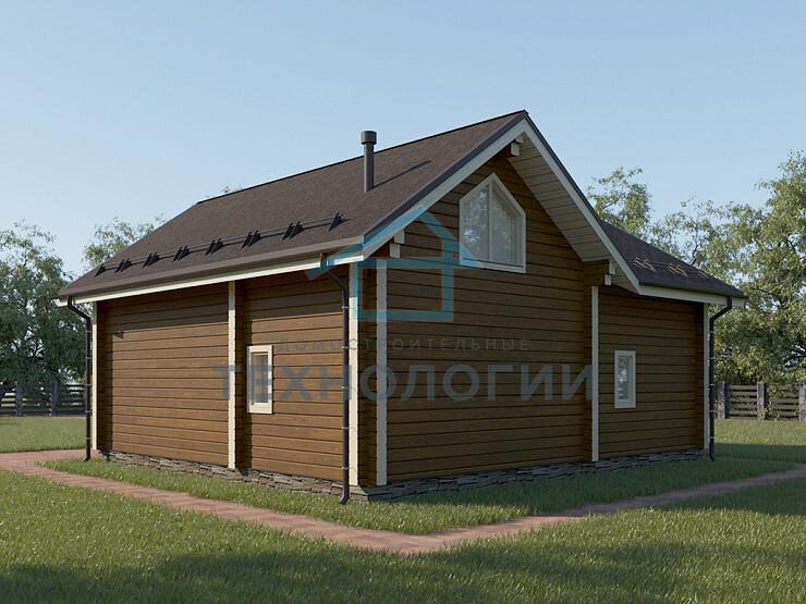 Дом шале из бруса с сауной в 1,5 этажа 9х10 Медея