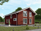 Скандинавский двухэтажный дом из бруса 8х11 с котельной Милад