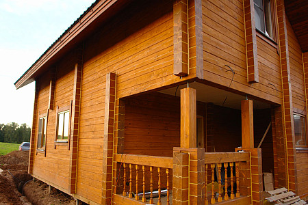 Одноэтажный дом из бруса шале 11х12 с котельной Бажен