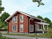 Скандинавский двухэтажный дом из бруса 8х11 с котельной Милад