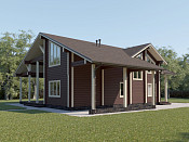 Дом шале из бруса в 1,5 этажа 12х14 с котельной Ванда