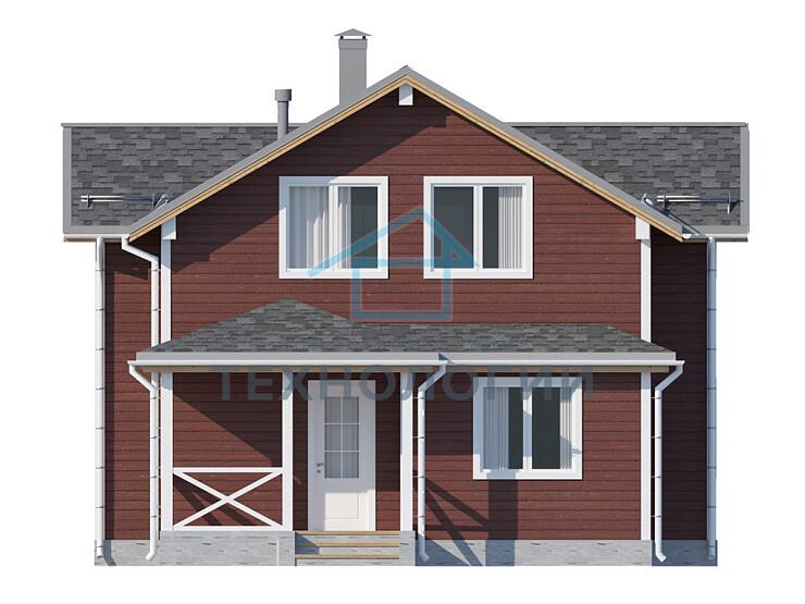 Дом шале из бруса в 1,5 этажа 6х6 с котельной Топак