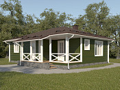 Одноэтажный дом из бруса шале 8х11 с котельной Чипрана