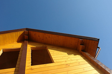 Дом шале из бруса в 1,5 этажа 10х12 с котельной Заслава