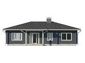 Скандинавский одноэтажный дом из бруса 10х15 с террасой Бана