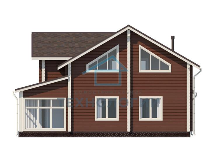 Полутораэтажный дом шале из бруса 11х12 с террасой Собина