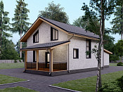 Полутораэтажный дом из газобетона 9х14 проект Благослав