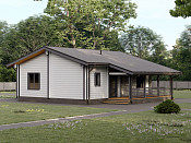 Одноэтажный дом из бруса 9х11 проект Мавра