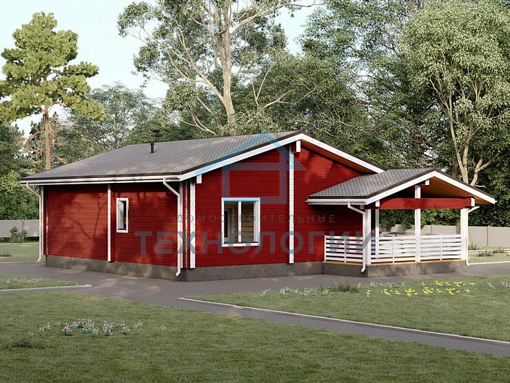 Одноэтажный дом из бруса 9х11 проект Август