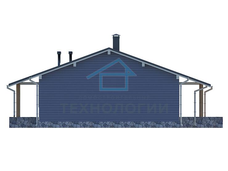 Современный одноэтажный брусовой дом 9х13 с котельной Далебор