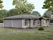 Одноэтажный дом из бруса 13х18 проект Ипатий