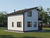 Современный дом из бруса в 1,5 этажа 6х9 с котельной Фатта