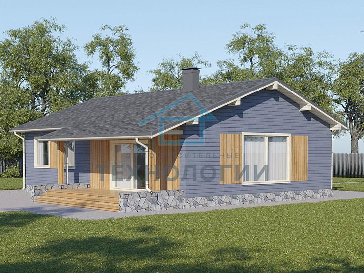 Современный одноэтажный брусовой дом 9х13 с котельной Далебор