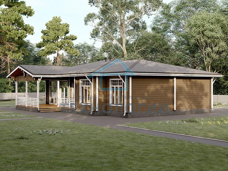 Одноэтажный дом из бруса 13х18 проект Донат