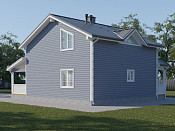 Полутораэтажный дом шале из бруса 9х9 с террасой Услада