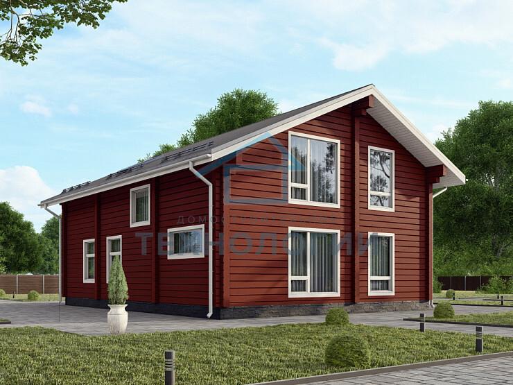 Скандинавский двухэтажный дом из бруса 8х11 с котельной Милад