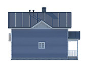 Полутораэтажный дом шале из бруса 9х9 с террасой Услада