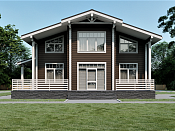 Двухэтажный дом из бруса 9х11 с террасой Велимира