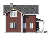 Дом шале из бруса в 1,5 этажа 6х6 с котельной Топак