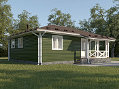 Одноэтажный дом из бруса шале 8х11 с котельной Чипрана