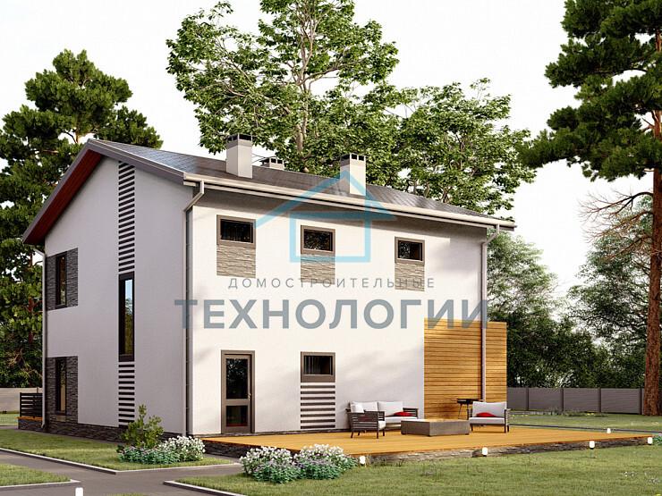 Двухэтажный дом из газобетона 10х10 проект Ждан