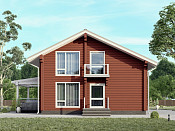 Скандинавский двухэтажный дом из бруса 8х11 с котельной Милад