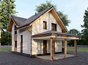 Полутораэтажный дом из газобетона 8х8 проект Бурислав