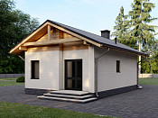 Одноэтажный дом из газобетона 6х8 проект Алиот