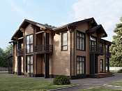 Двухэтажный дом из бруса 14х16 проект Жилена