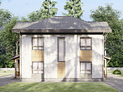 Двухэтажный дом из газобетона 12х12 проект Денеб