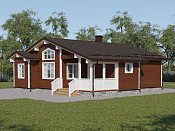 Одноэтажный дом из бруса шале 11х12 с котельной Бажен