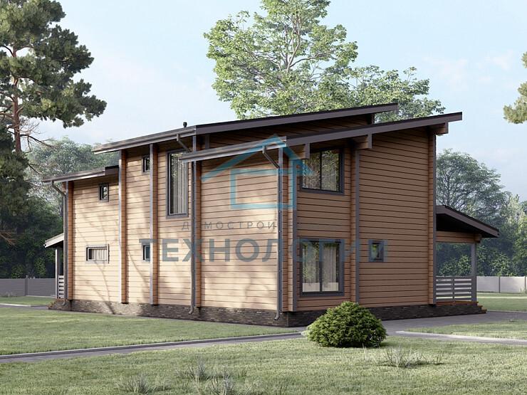 Двухэтажный дом из бруса 8х13 проект Зарина