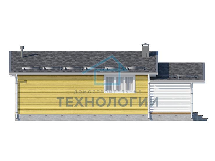 Современный одноэтажный дом из бруса 5х8 с террасой Агидель