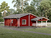 Одноэтажный дом из бруса 9х11 проект Август