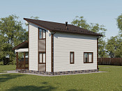 Современный дом из бруса в 1,5 этажа 6х9 с котельной Фатта