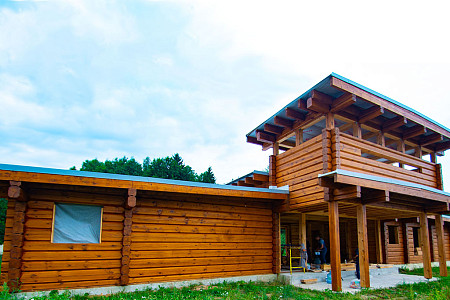 Одноэтажный дом из бруса 13х18 проект Ипатий