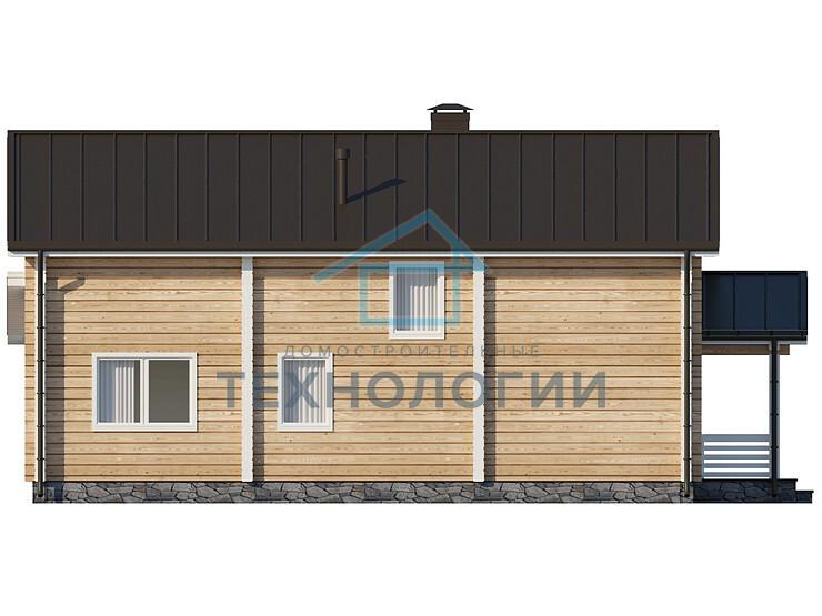 Дом шале из бруса полутораэтажный 9х12 с котельной Трейда