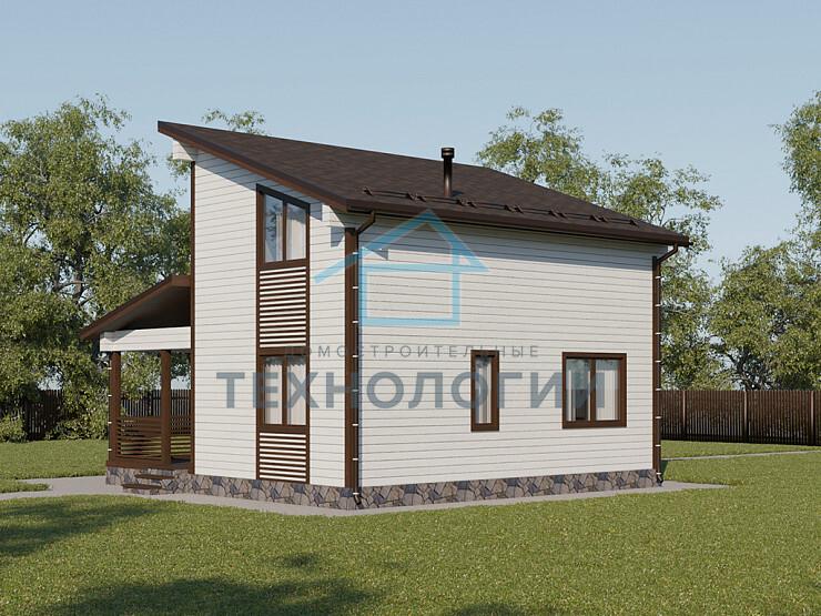 Современный дом из бруса в 1,5 этажа 6х9 с котельной Фатта