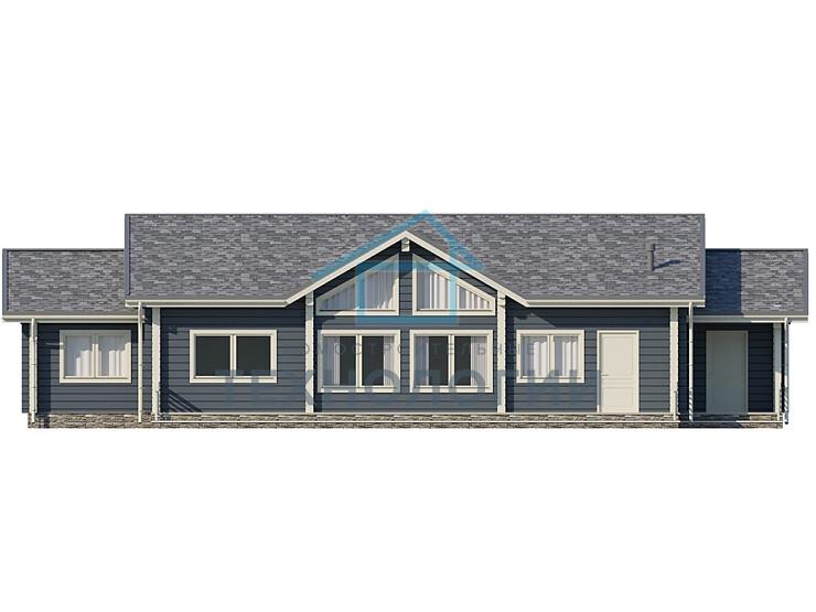 Скандинавский одноэтажный дом из бруса 10х20 с террасой Франа