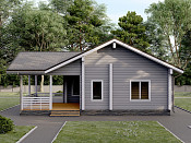 Одноэтажный дом из бруса 9х12 проект Ираида