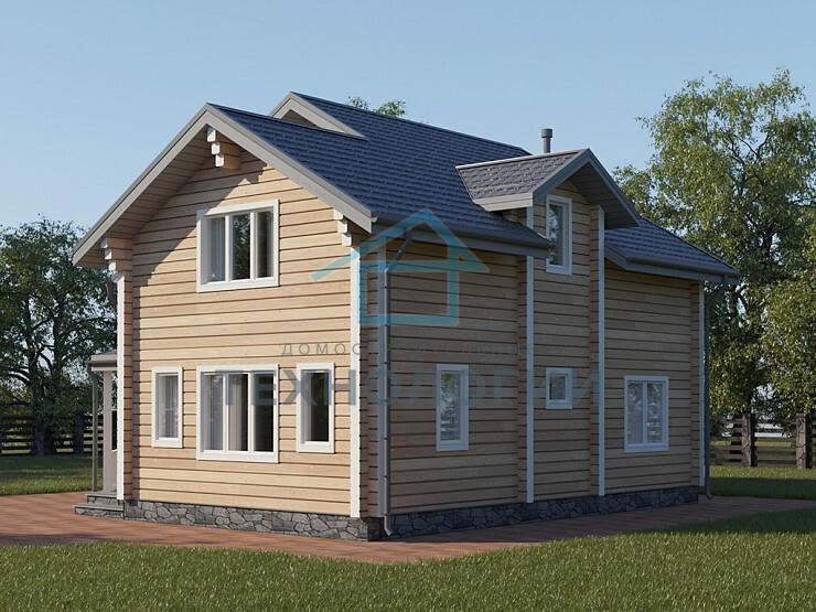 Дом шале из бруса в 1,5 этажа 11х11 с террасой Сения