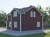 Дом шале из бруса в 1,5 этажа 6х6 с котельной Топак