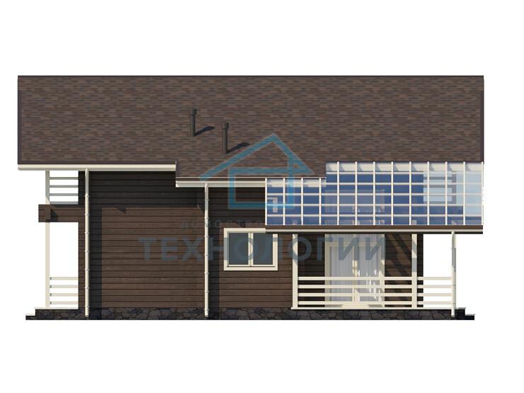 Дом шале из бруса в полтора этажа 10х11 с котельной Хотомир