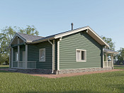 Одноэтажный дом шале из бруса 11х11 с котельной Цицилия