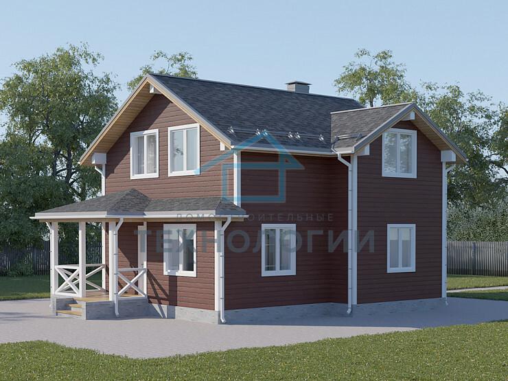 Дом шале из бруса в 1,5 этажа 6х6 с котельной Топак