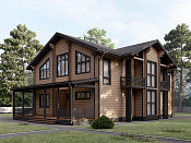 Двухэтажный дом из бруса 14х16 проект Жилена