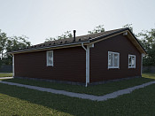 Скандинавский одноэтажный дом из бруса 12х12 с котельной Душица