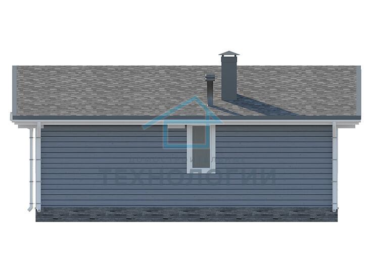 Современный одноэтажный дом из бруса 4х8 с террасой Богдан